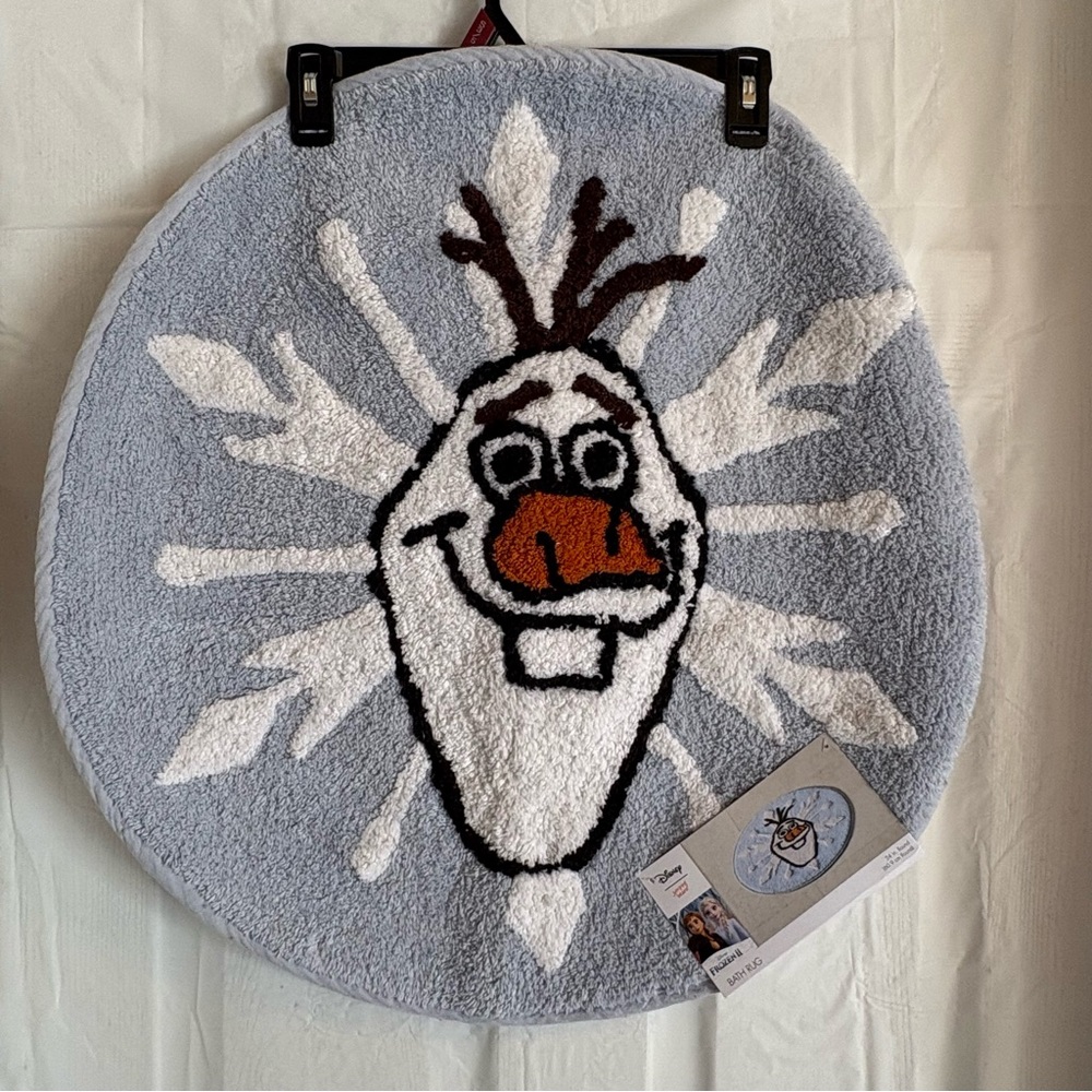 Disney Frozen Olaf Round Bath Rug 24”‎ Kids Bathroom 100% Cotton NWT